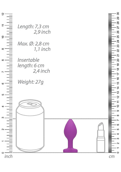 Plug anal en forme de cœur en diamant - Régulier - Violet