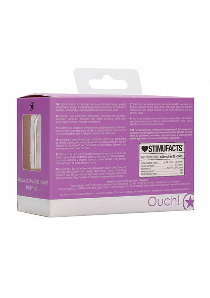 Plug anal en forme de cœur en diamant - Régulier - Violet