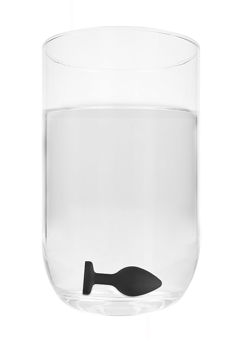 Plug anal en forme de cœur en diamant - Grand - Noir