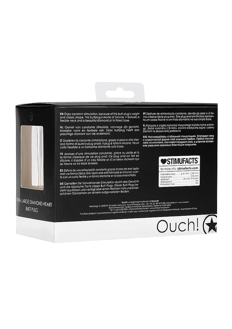 Plug anal en forme de cœur en diamant - Extra large