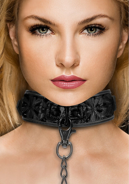 Ouch! - Luxury Collar with Leash - Black