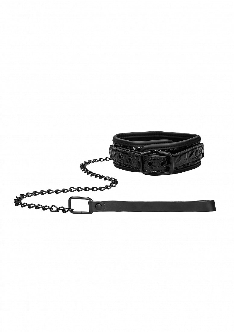Ouch! - Luxury Collar with Leash - Black