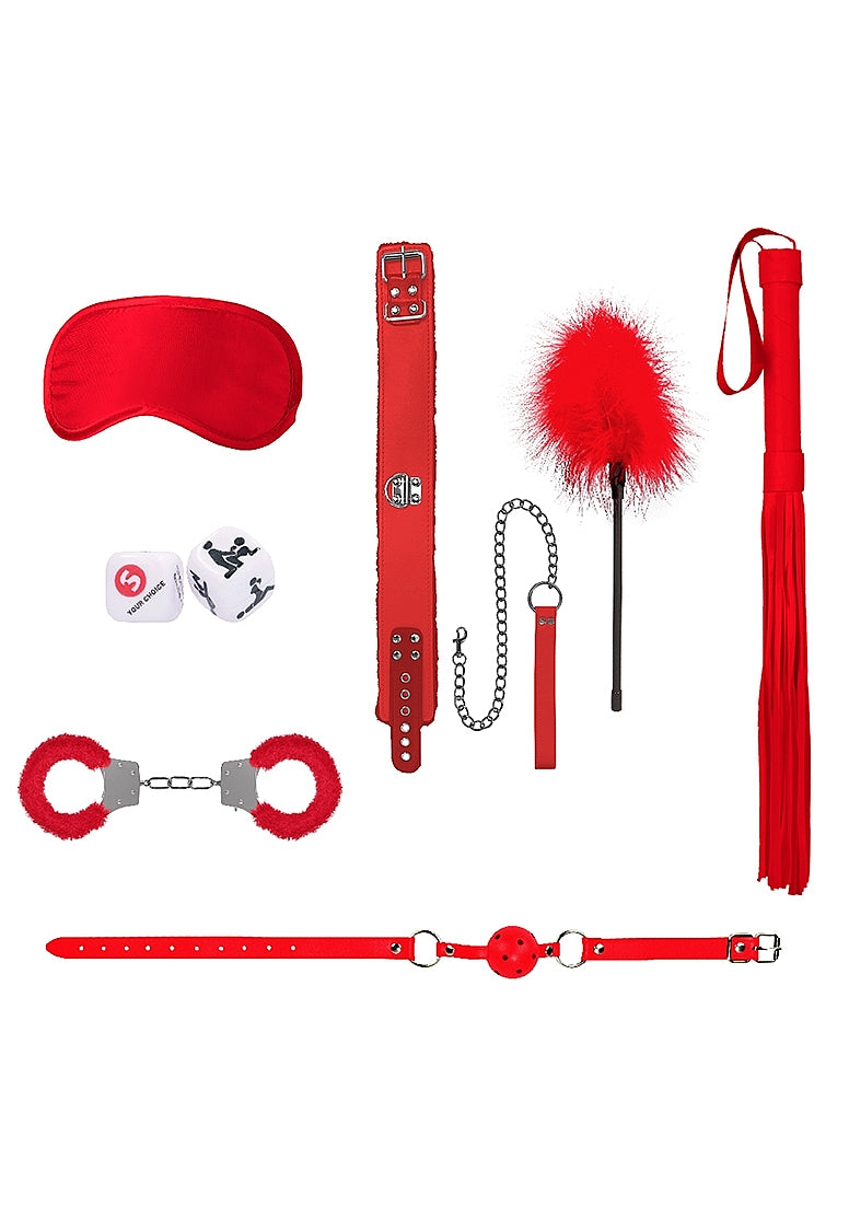Kit 6 de Introducción al Bondage Rojo - Ouch!