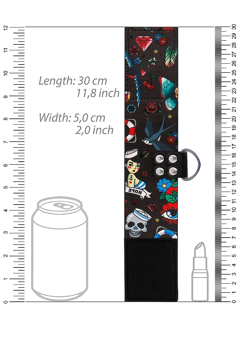 Printed Ankle Cuffs - Old School Tattoo Style