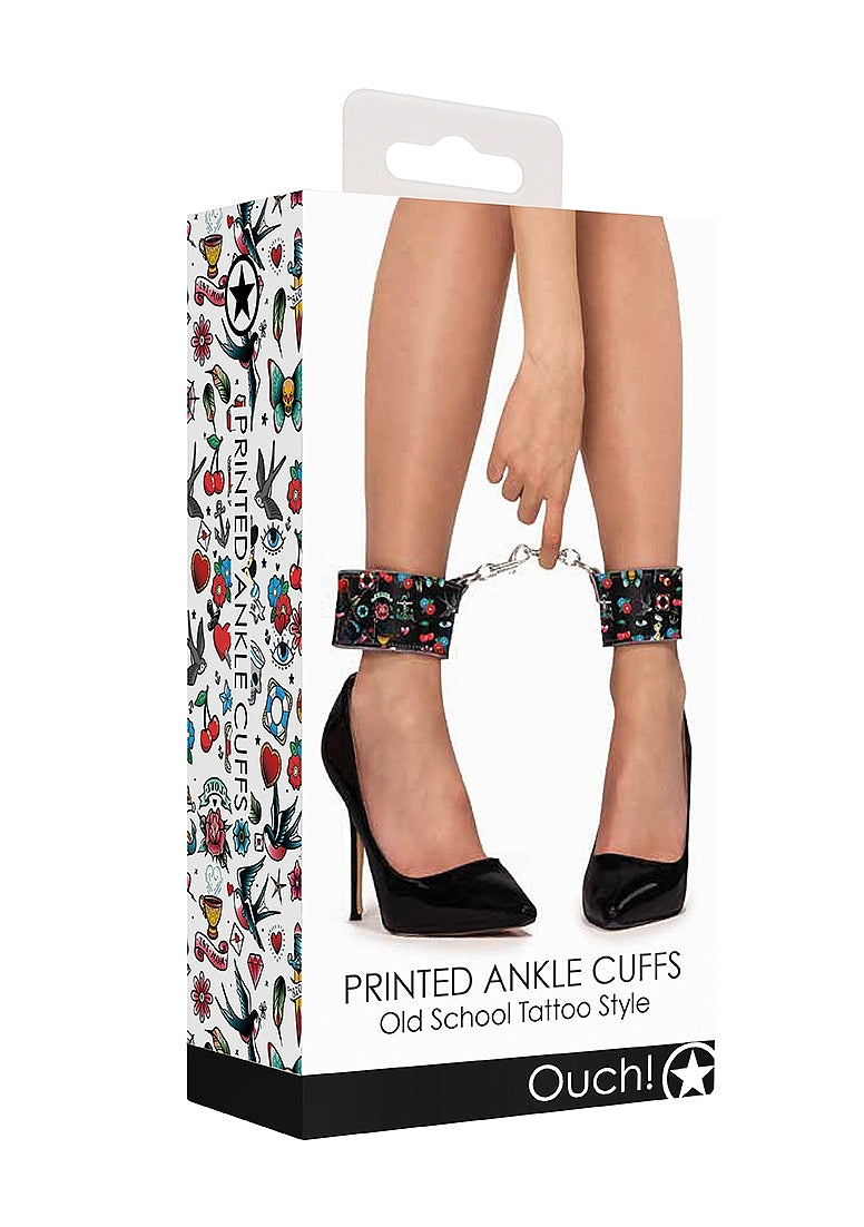 Printed Ankle Cuffs - Old School Tattoo Style
