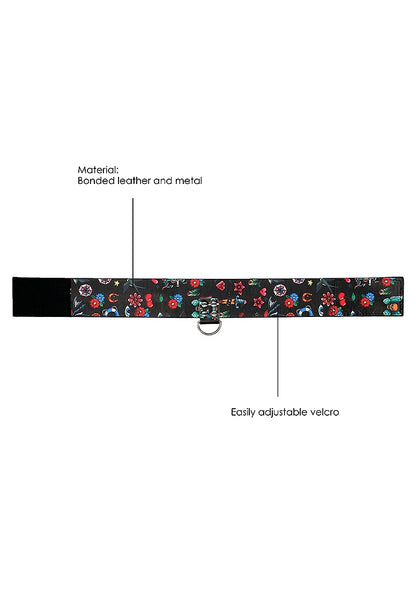 Printed Collar With Leash - Old School