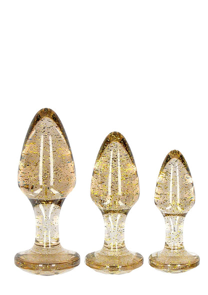 Juego de plugs anal en acrílico - Dorado