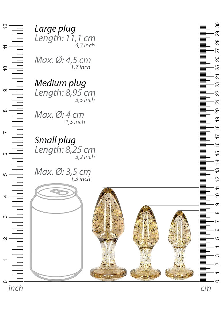 Juego de plugs anal en acrílico - Dorado