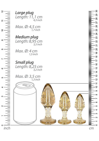 Juego de plugs anal en acrílico - Dorado
