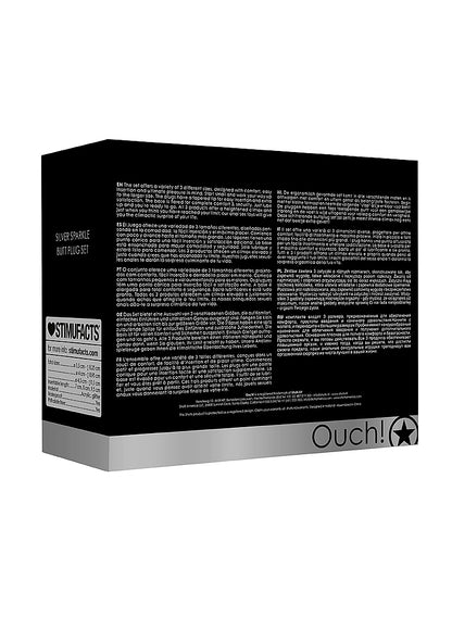 Juego de 3 plugs anal en acrílico - Plateado