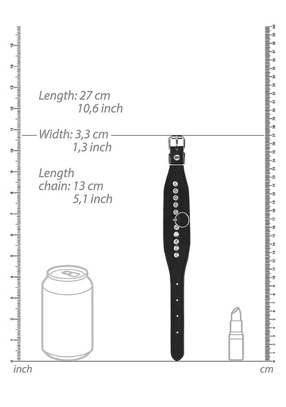 Diamond Studded Wrist Cuffs - Black