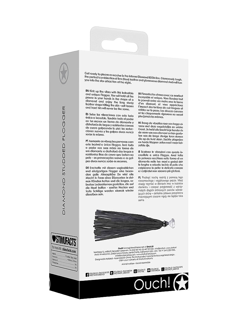 Diamond Studded Whip - Black