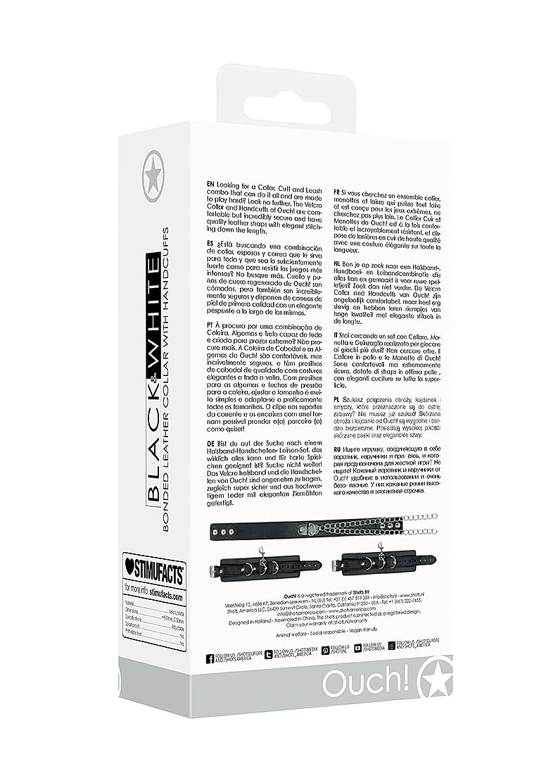 Bonded Leather Collar With Hand Cuffs