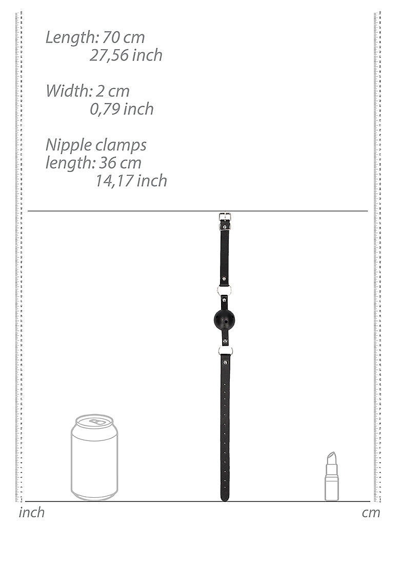 Mordaza con Pinzas para Pezones - Black&White
