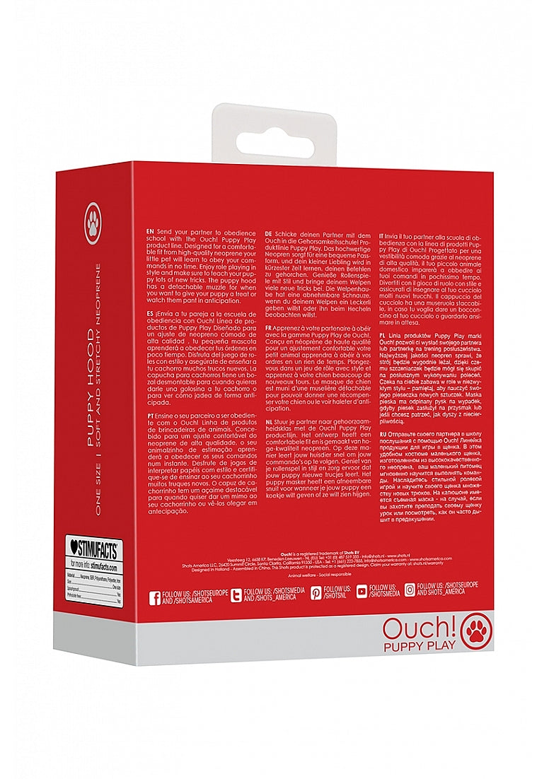 Ouch Puppy Play - Neoprene Puppy Hood