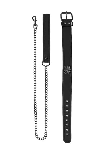 Ouch Puppy Play - Neoprene Collar With Chain