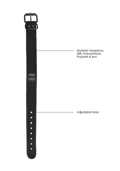 Ouch Puppy Play - Neoprene Collar With Chain