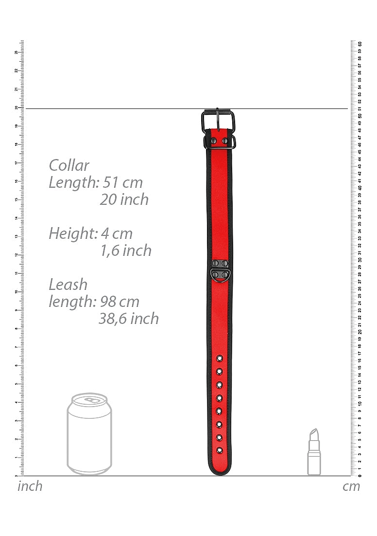 Ouch Puppy Play - Neoprene Collar With Chain