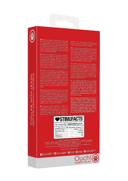 Ouch Puppy Play - Neoprene Collar With Chain