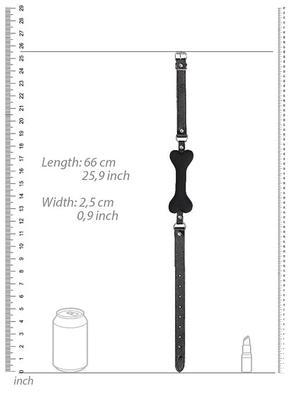 Ouch Puppy Play - Silicone Bone Gag - Black