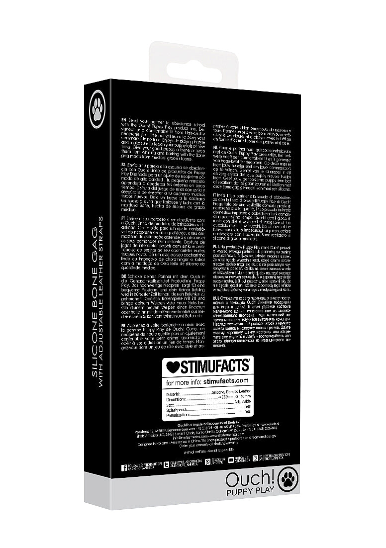 Ouch Puppy Play - Silicone Bone Gag - White