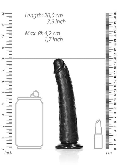 Slim Realistic Dildo with Suction Cup - 7"/18