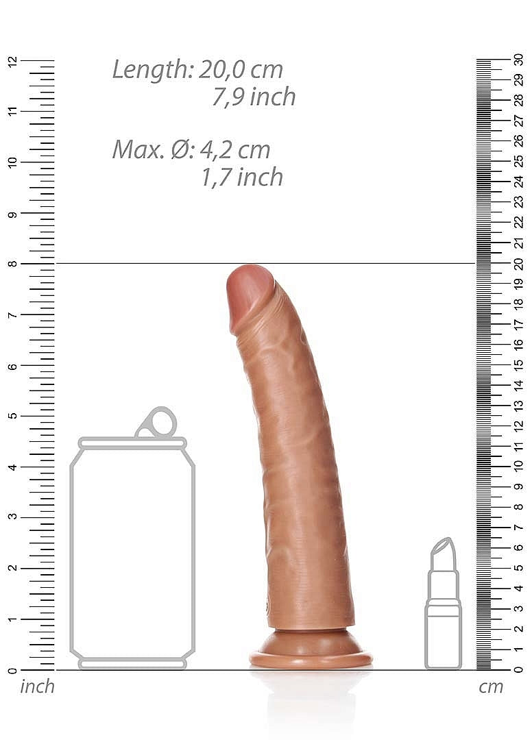 Slim Realistic Dildo with Suction Cup - 7"/18