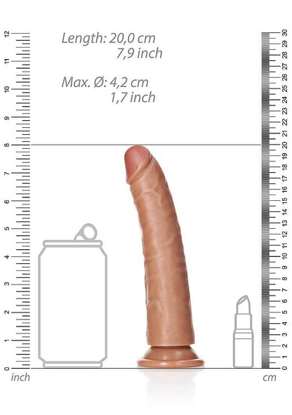Slim Realistic Dildo with Suction Cup - 7"/18
