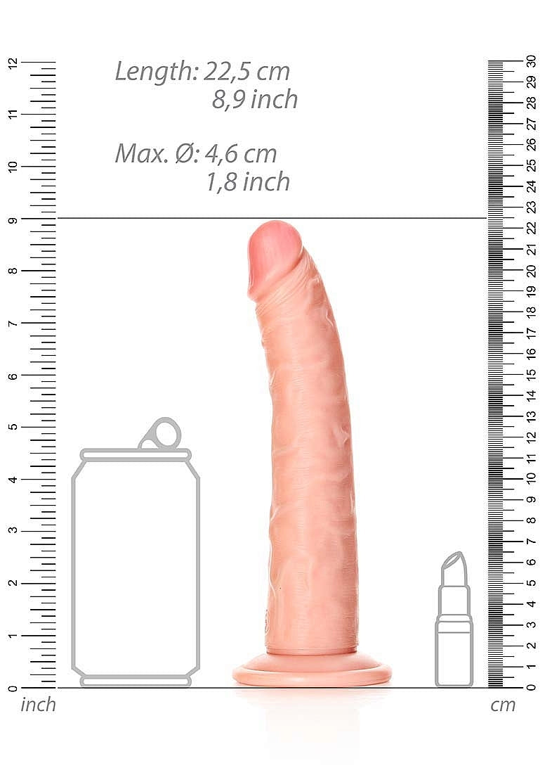 Slim Realistic Dildo with Suction Cup - 8"/20.5