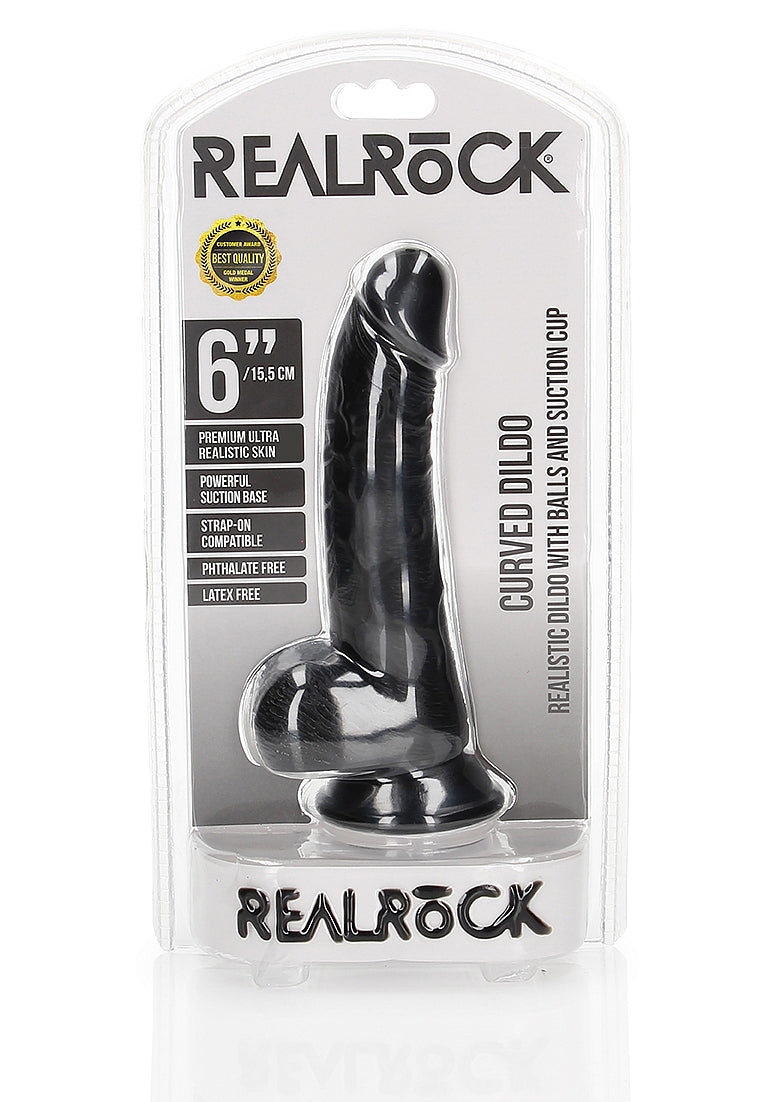 Curved Realistic Dildo Balls Suction Cup