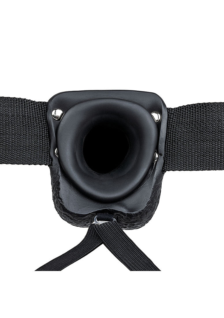 Vibrating Hollow Strap-on with Balls - 18 cm