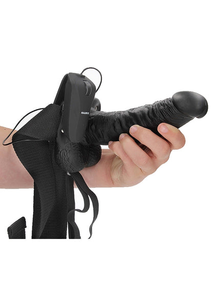 Vibrating Hollow Strap-on with Balls - 18 cm