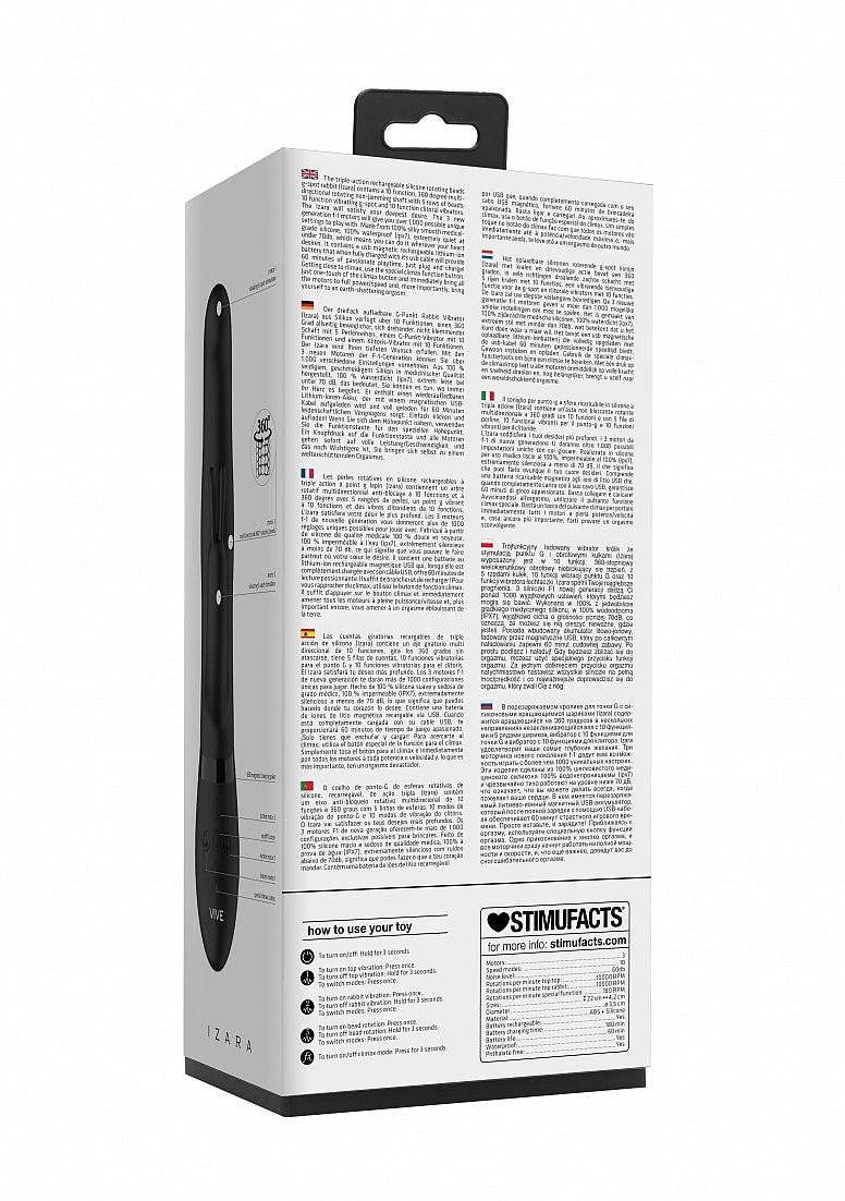 Izara - Perles rotatives Lapin - Noir