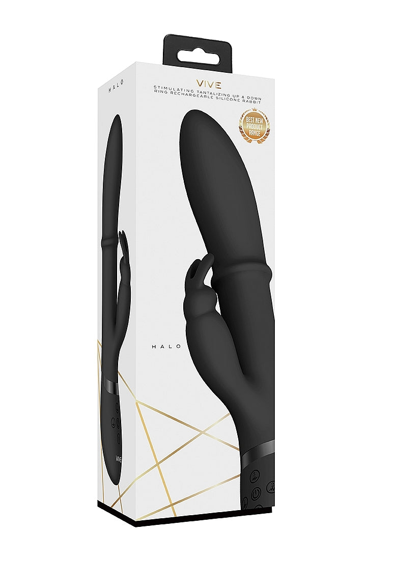 Halo - Stimulating Rings, Vibrating G-Spot Rabbit - Black