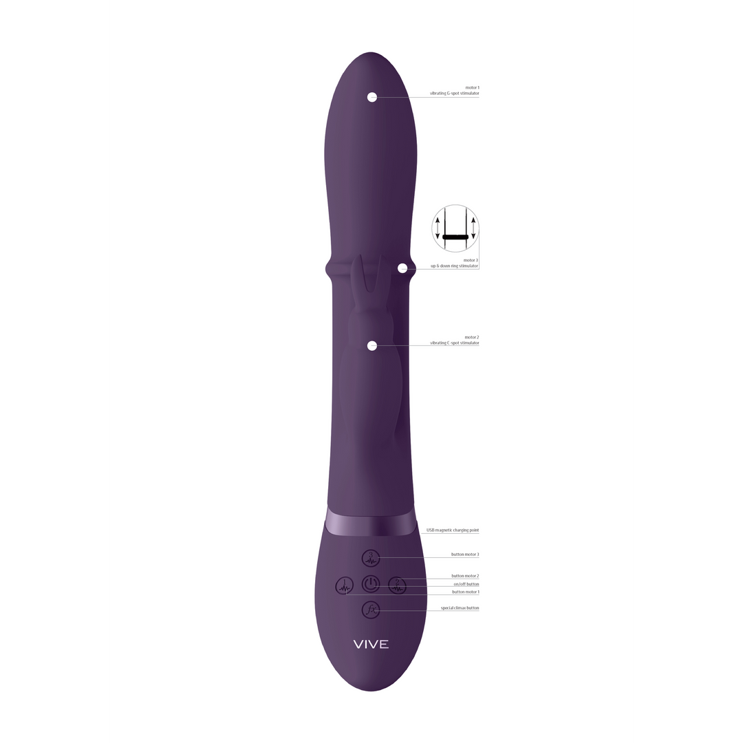 Halo - Stimulating Rings, Vibrating G-Spot Rabbit - Purple