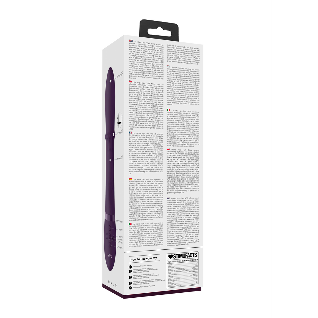 Halo - Stimulating Rings, Vibrating G-Spot Rabbit - Purple