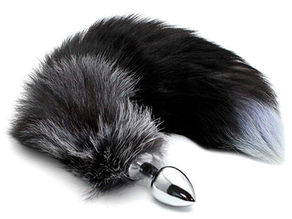 AL.Black &amp; White Fox Tail M