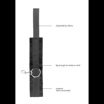 Ouch Black & White Velcro Hand/Ankle Cuffs – Black