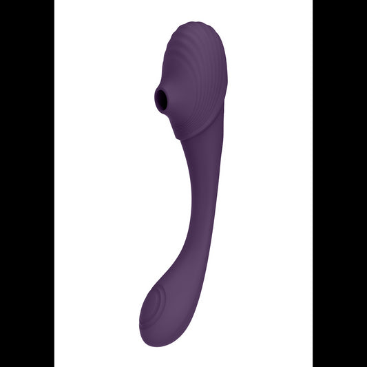 Mirai - Double Ended Pulse Wave & Air Wave Bendable Vibrator - Purple