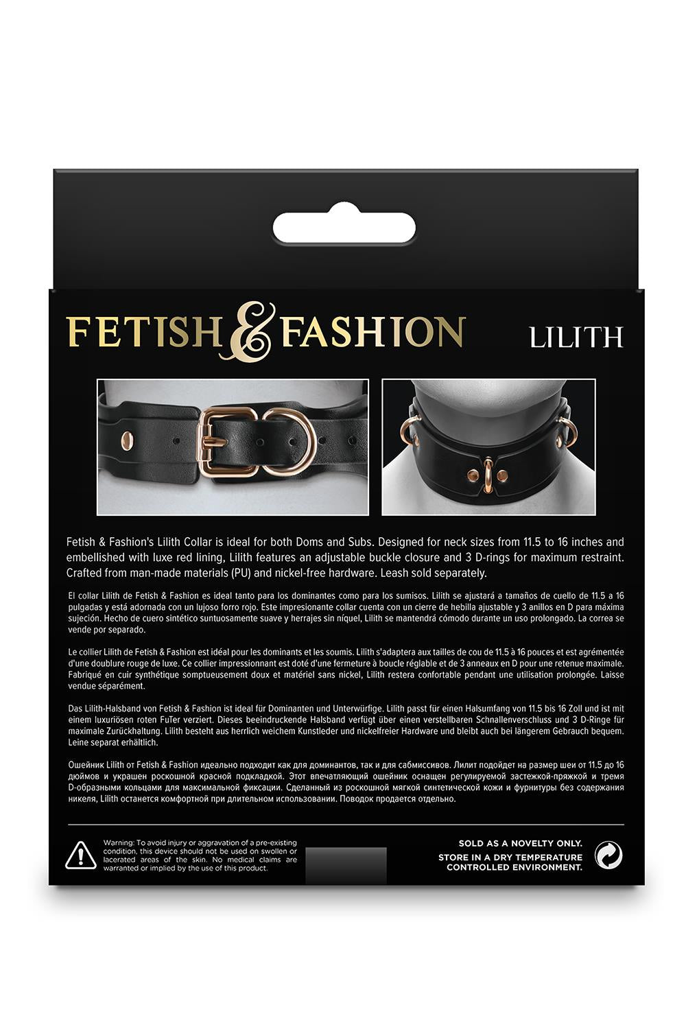 FETISH & FASHION LILITH COLLAR BLACK