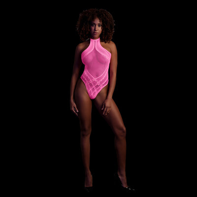 Body with Halter Neck - One Size - Neon Pink
