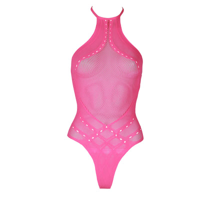 Body with Halter Neck - One Size - Neon Pink