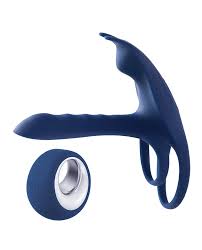 Blue Box - Anillo vibrador con Funda para el pene con Mando a distancia