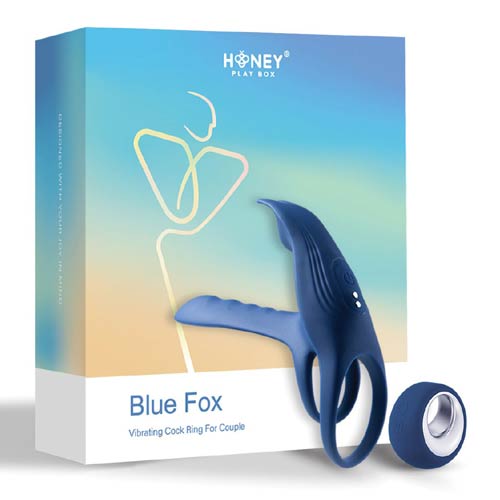 Blue Box - Anillo vibrador con Funda para el pene con Mando a distancia