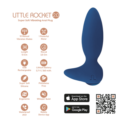 Plug con vibración Little Rocket II + APP - Adrien Lastic