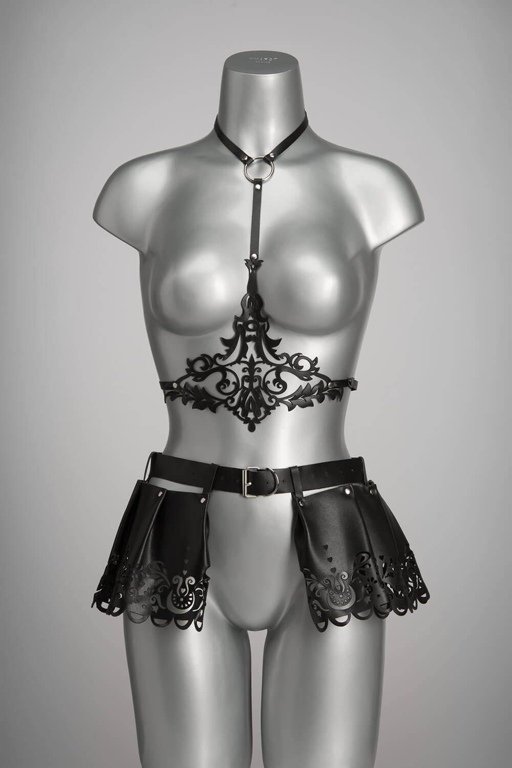 Leather Mini Skirt with Garterbelt - Lilly