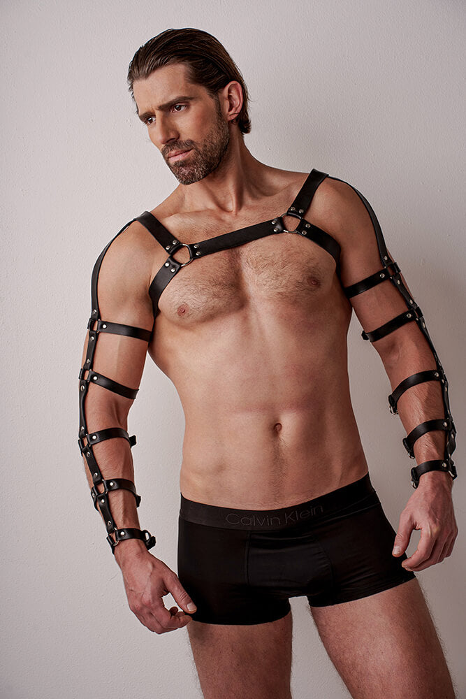 Leather Gladiator Harness Man - Hero