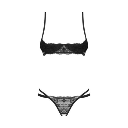 Nutris 2-pcs crotchless set Black M/L