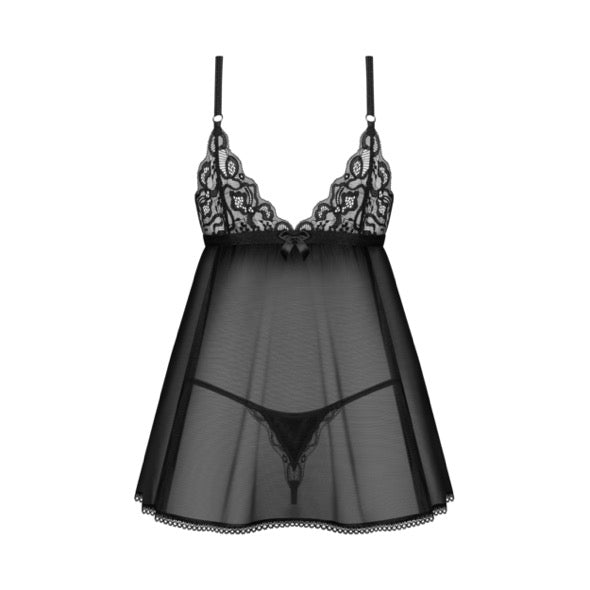 Blomentis babydoll & thong Black XS/S