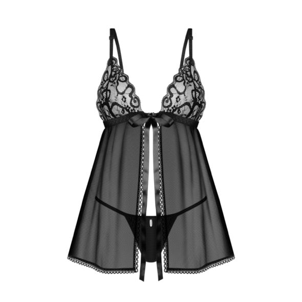 Blomentis babydoll & thong Black XS/S